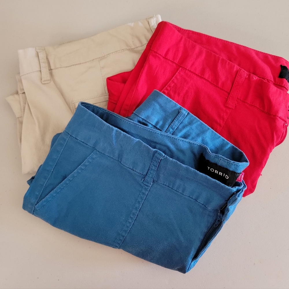 Torrid Women's Shorts - Blue, Pink, and Tan